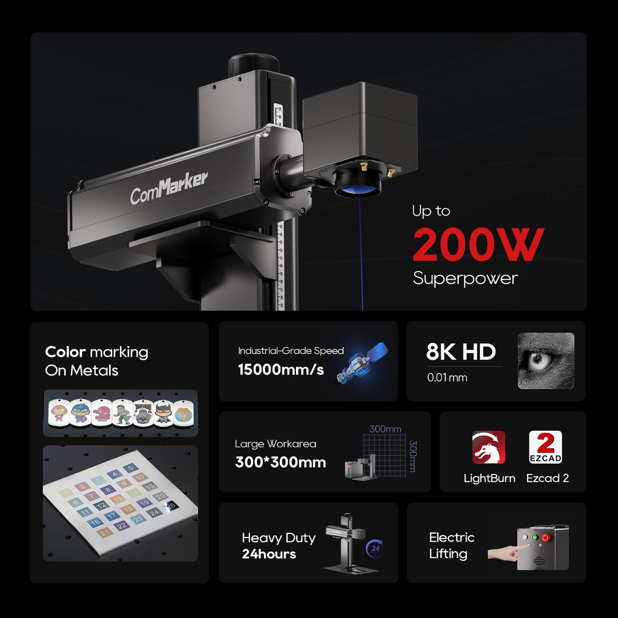 دستگاه حکاکی لیزری کام میکر مدل Titan 1 JPT MOPA برند ComMaker - تصویر 5