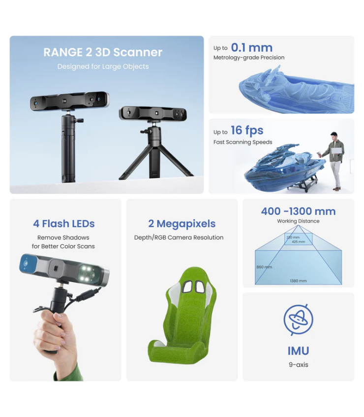 اسکنر سه بعدی رووپوینت مدل 2 Range برند Revopoint - تصویر 6