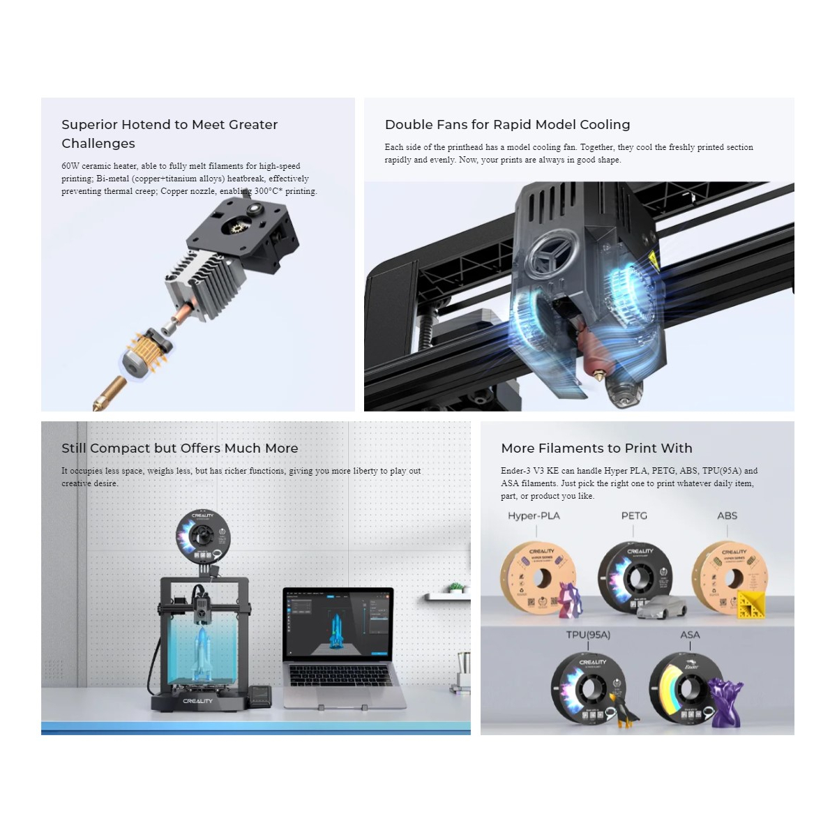 پرینتر سه بعدی کریلیتی مدل Ender 3 V3 KE برند Creality - تصویر 13