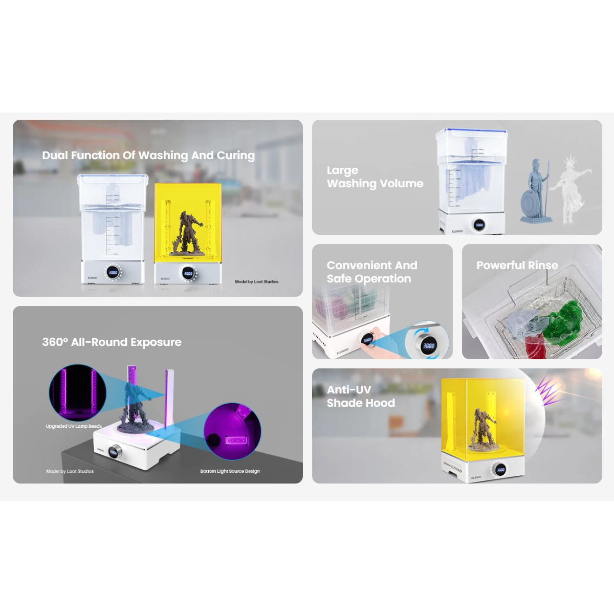 دستگاه شست و شو و پخت الگو مدل Mercury X Bundle برند Elegoo - تصویر 2