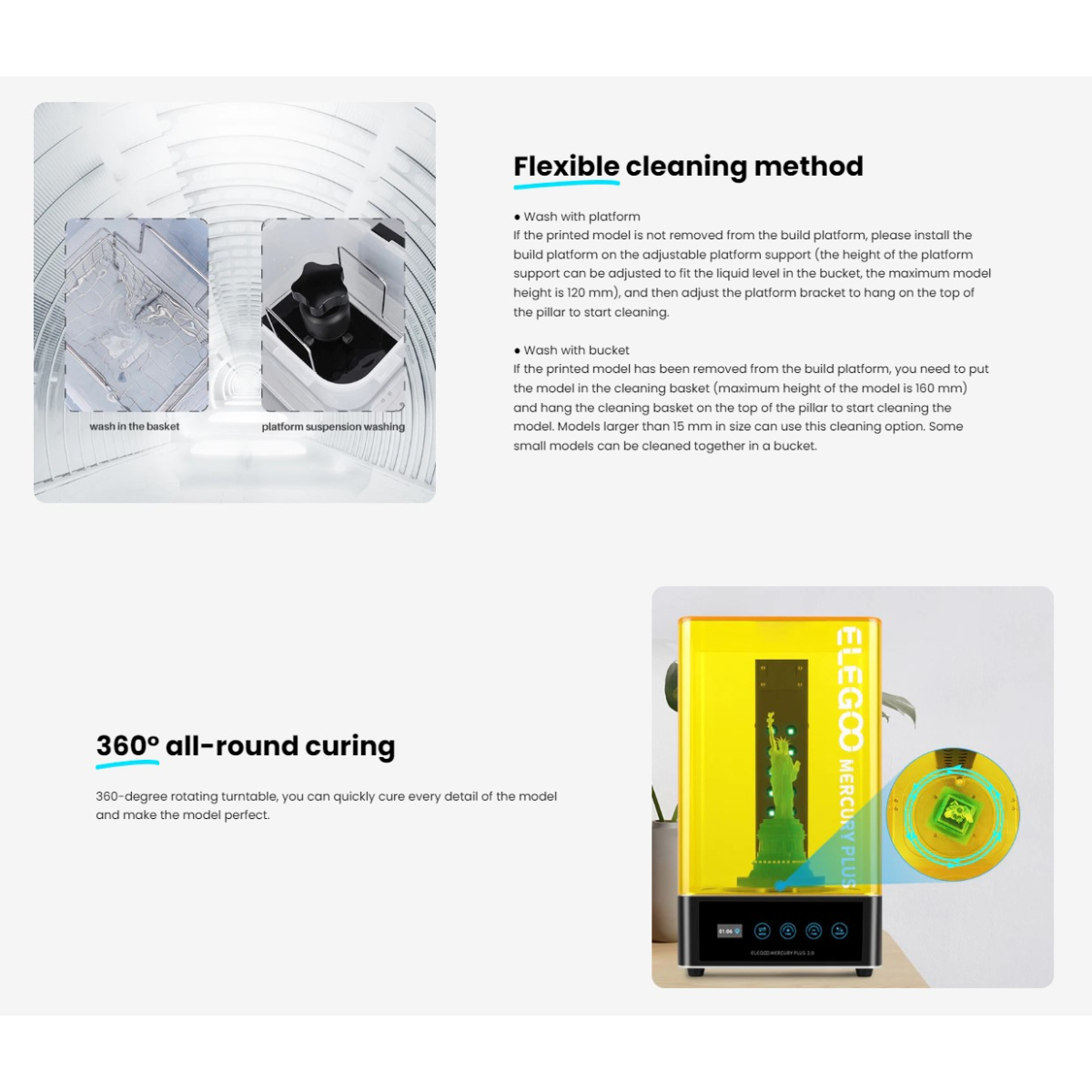 دستگاه شست و شو و پخت الگو مدل Mercury Plus V2.0 برند Elegoo - تصویر 5