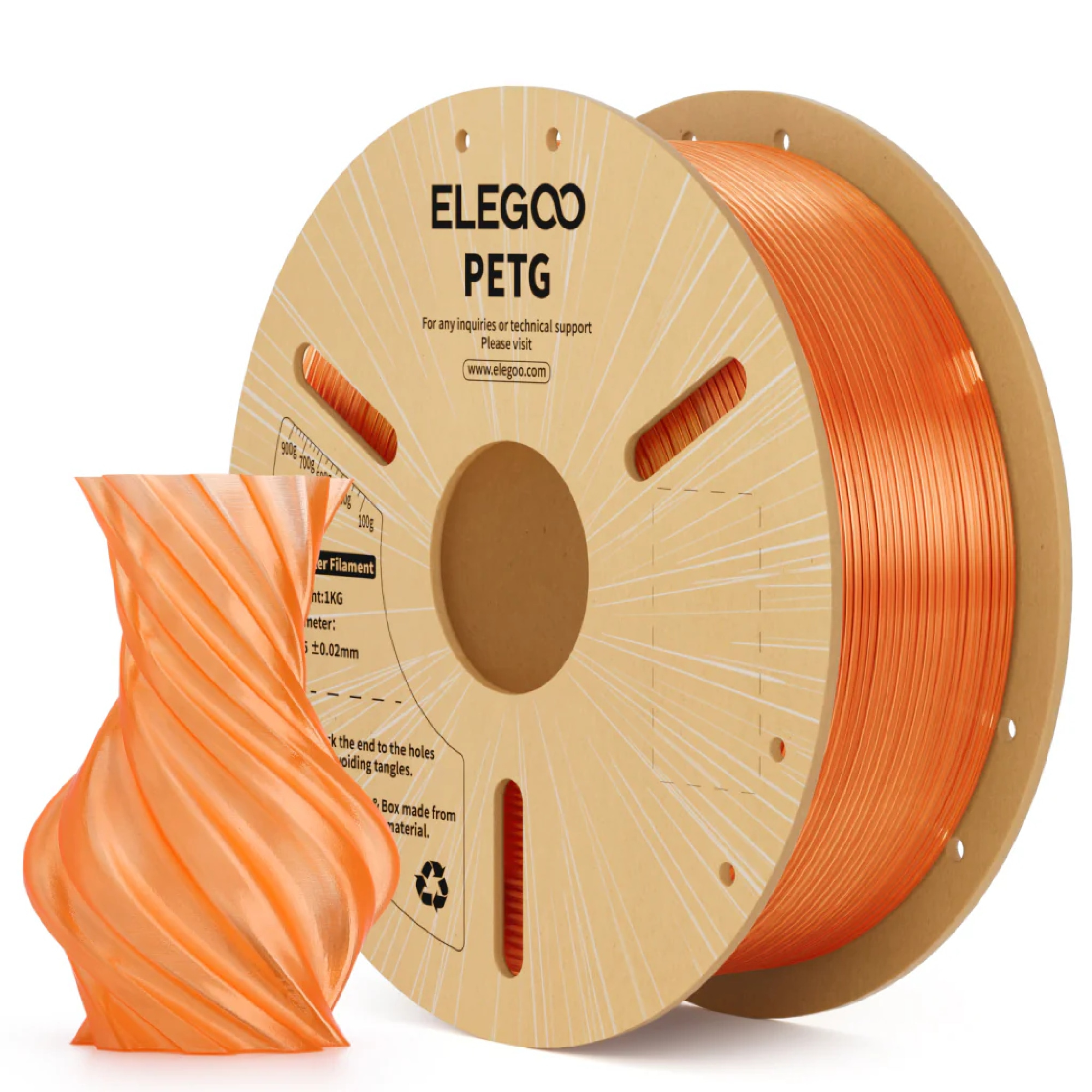 فیلامنت بامبو لب مدل PETG Translucent برند Bambu Lab - تصویر 8